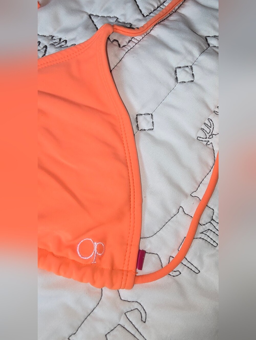 OP Neon Orange Triangle Bikini Top - Women Swim - Picture 2 of 4